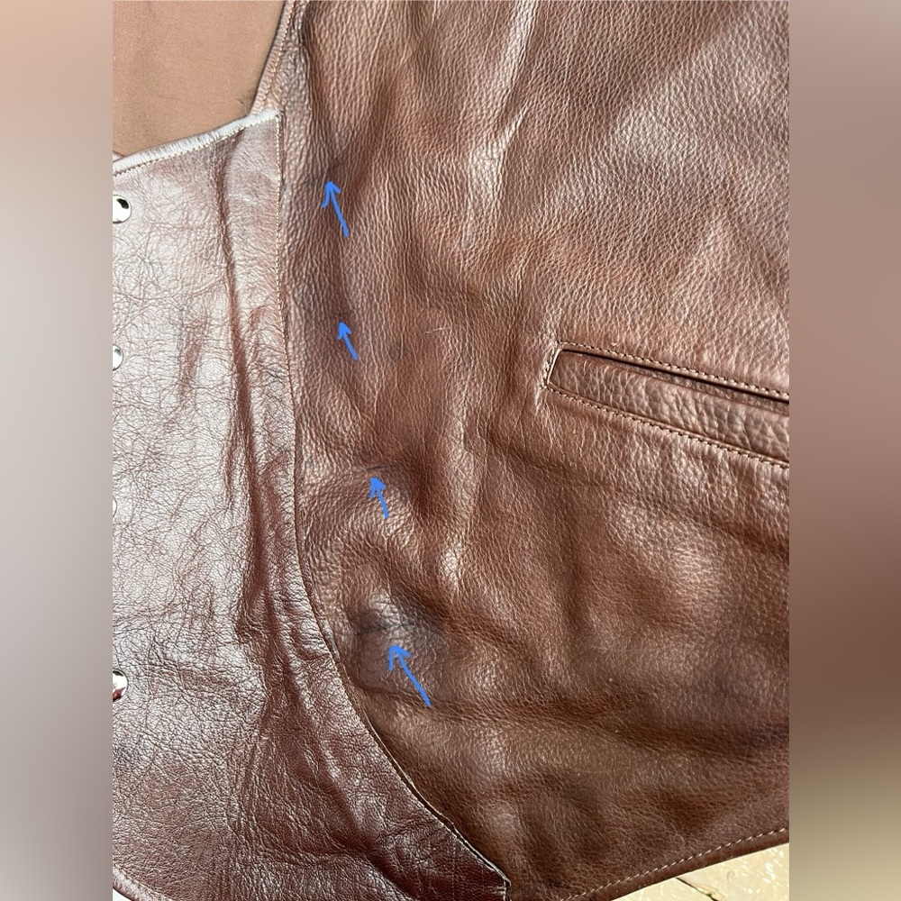 Coronado Bison Leather Laredo Concealed Carry Western Vest Brown Handmade Retro - Picture 13 of 16